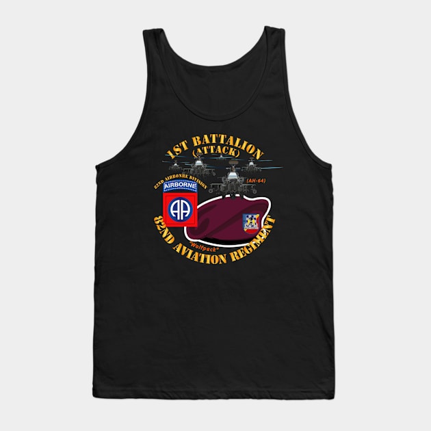 1st Bn 82nd Avn Regiment - Maroon Beret w Atk Helicopters Tank Top by twix123844